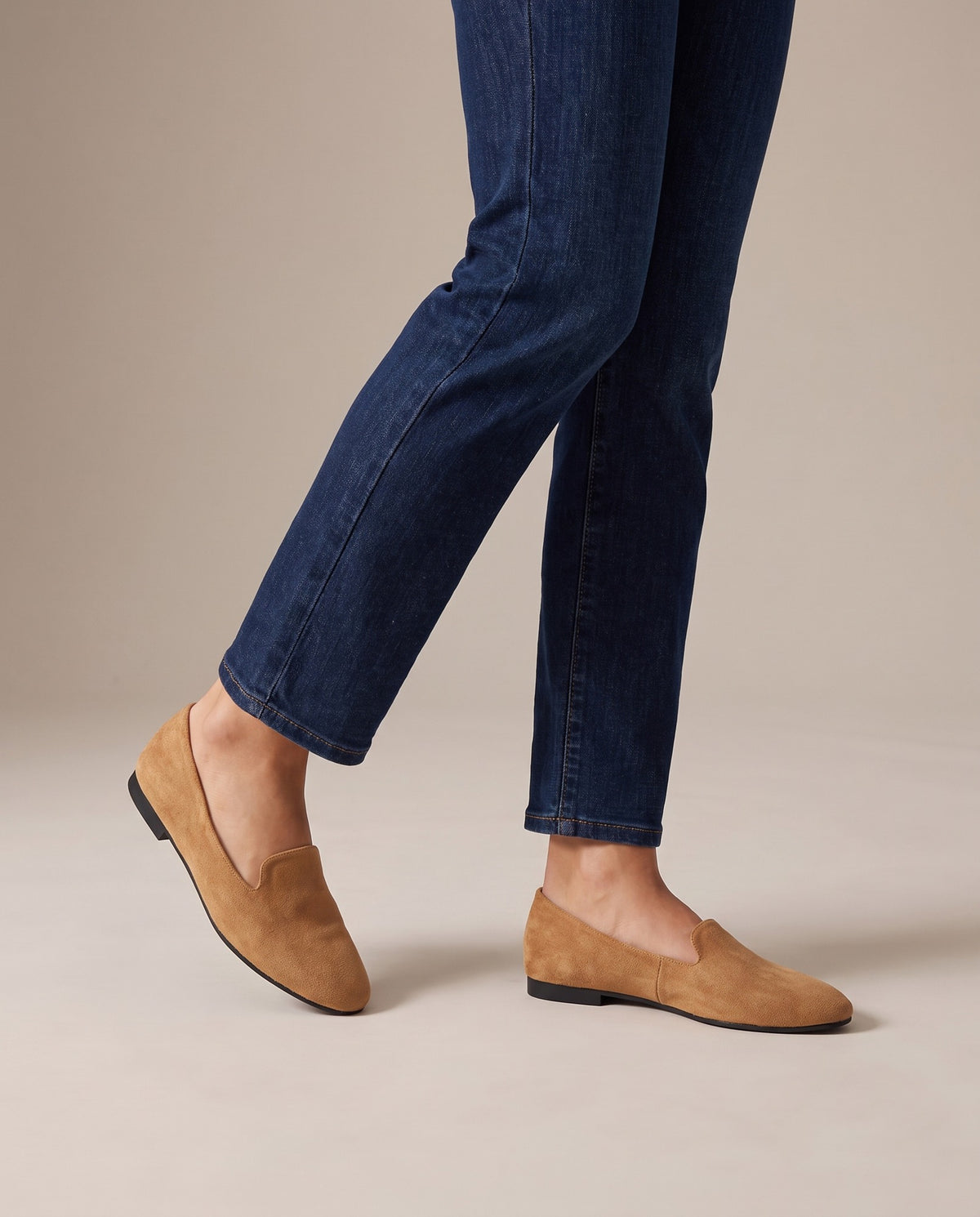pia-suede-look-pointed-toe-flats-women-s-tan-slip-on-v-cut-loafer-flats 5