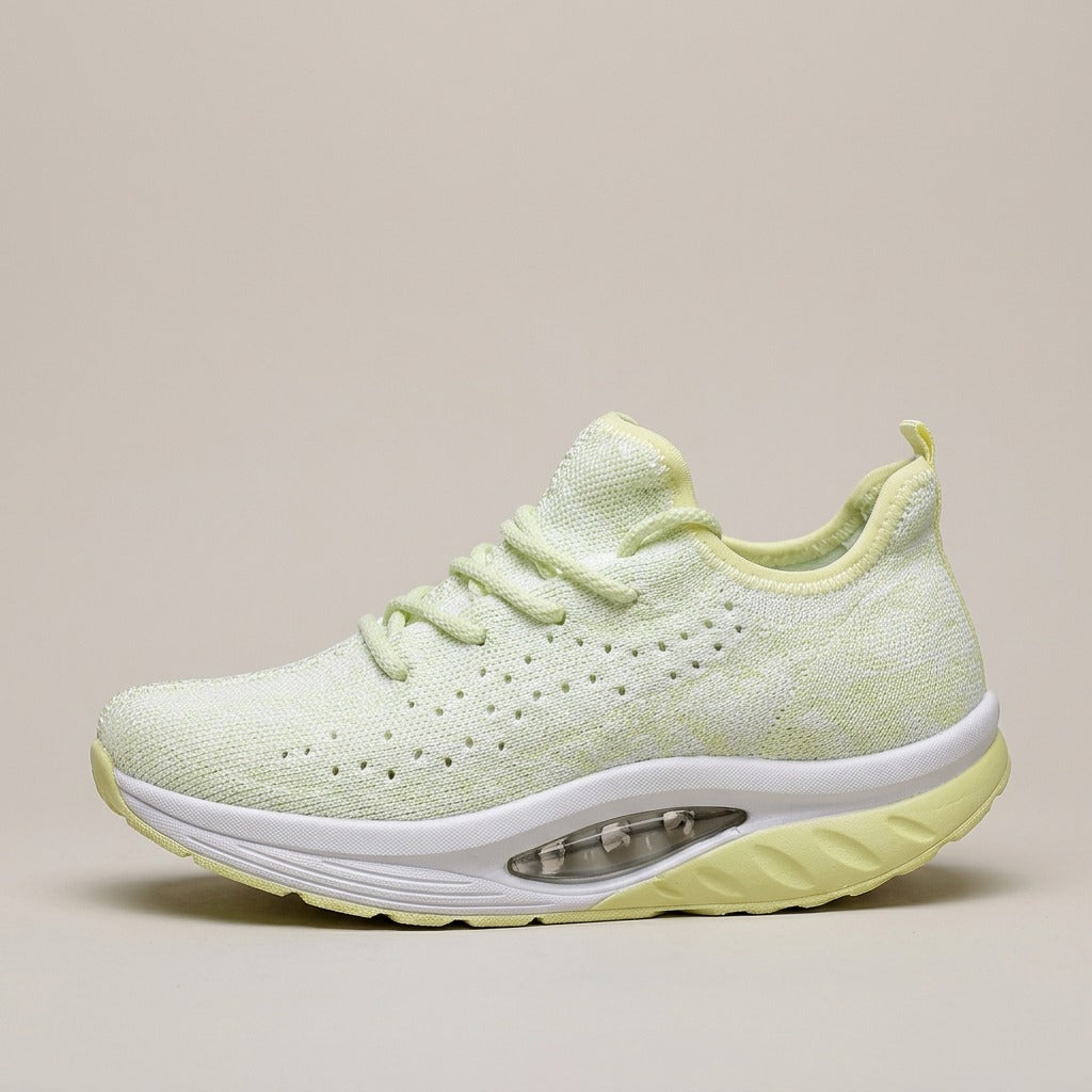 Pippa knit trainer, side view showing the heel air unit