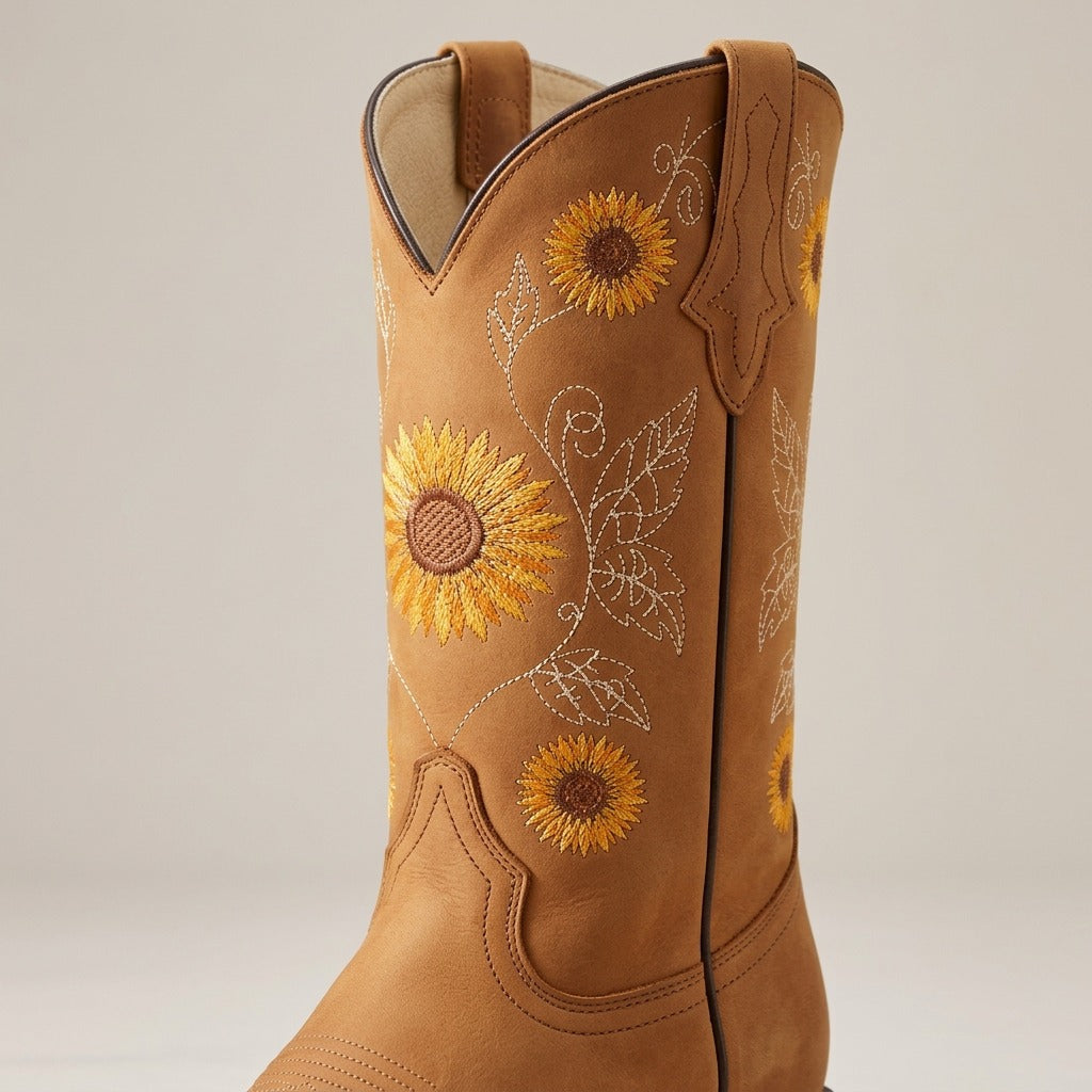 primrose-sunflower-embroidered-cowboy-boots-women-s-tan-square-toe-mid-calf-western-boots 4