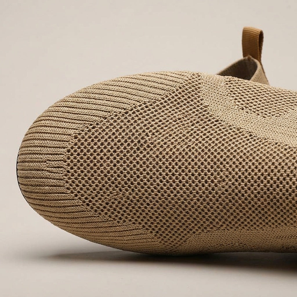Close-up of the knit toe texture on the Reese loafer