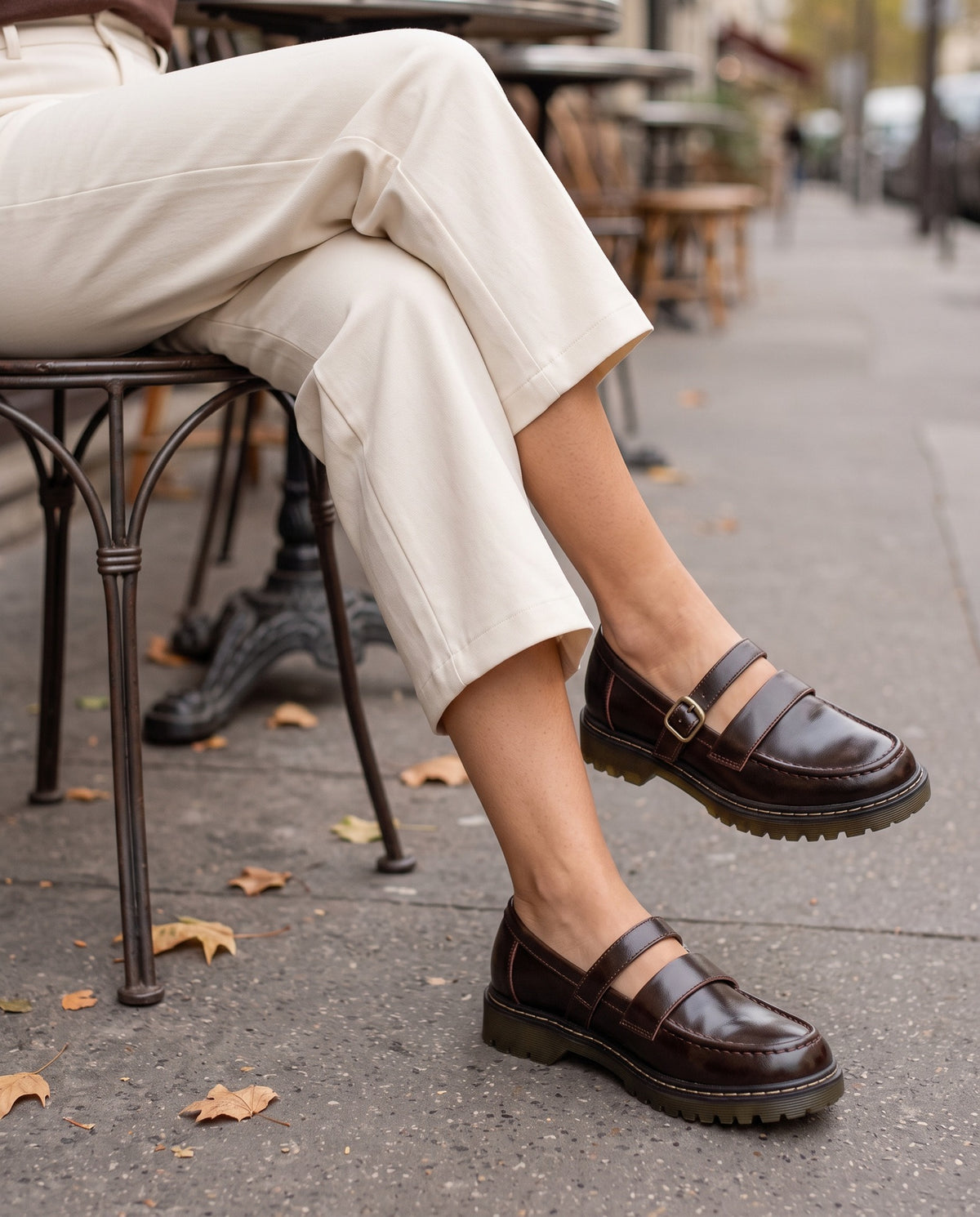 rosamund-buckle-strap-vintage-mary-jane-loafers-women-s-dark-brown-leather-look-lug-sole-mary-janes 6