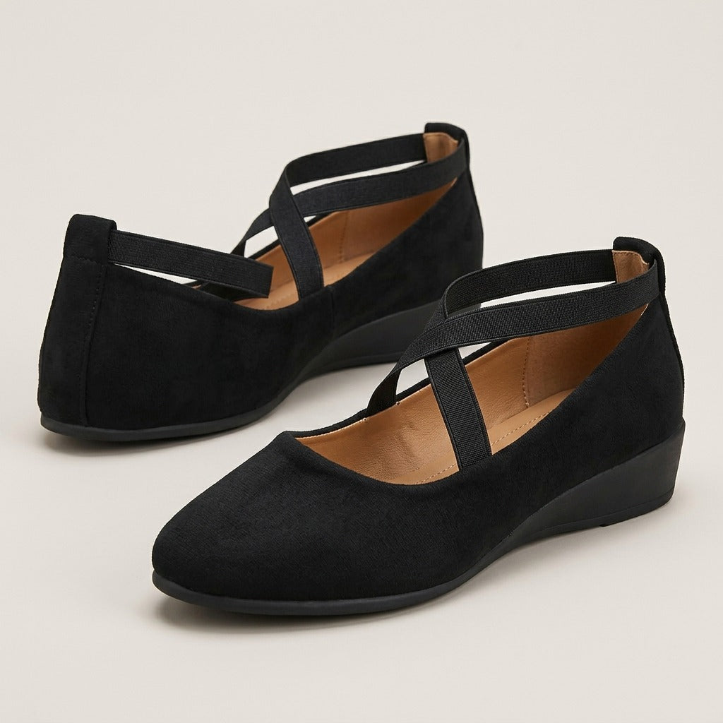 saskia-pointed-toe-cross-strap-ballet-flats-women-s-black-suede-look-low-wedge-ankle-strap-shoes 1
