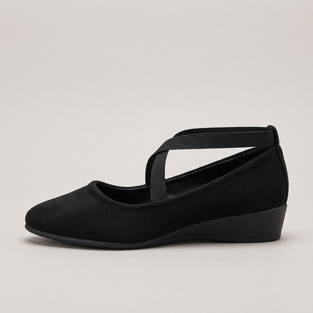 saskia-pointed-toe-cross-strap-ballet-flats-women-s-black-suede-look-low-wedge-ankle-strap-shoes 2