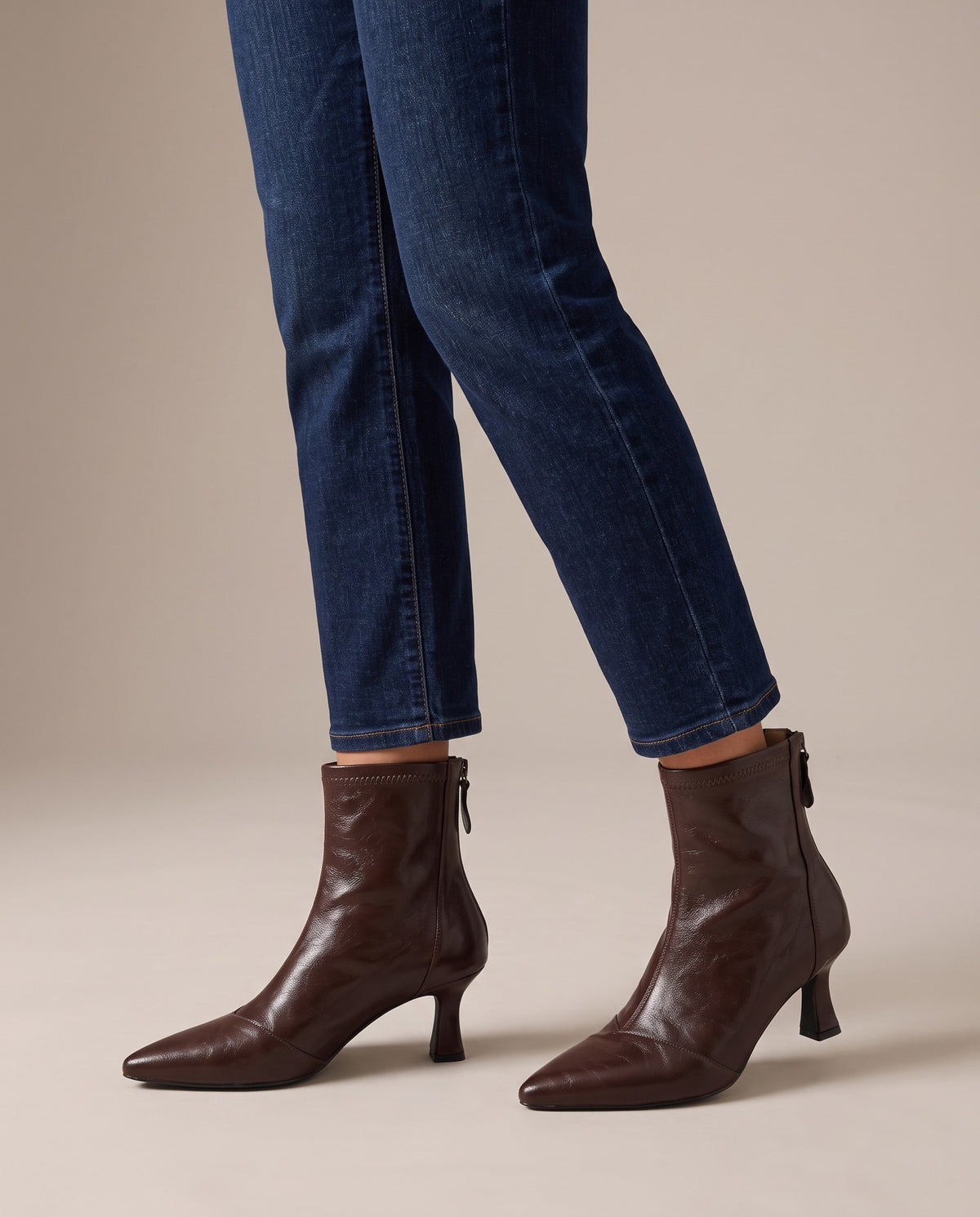 scarlett-pointed-toe-kitten-heel-ankle-boots-women-s-brown-leather-look-sock-booties 5