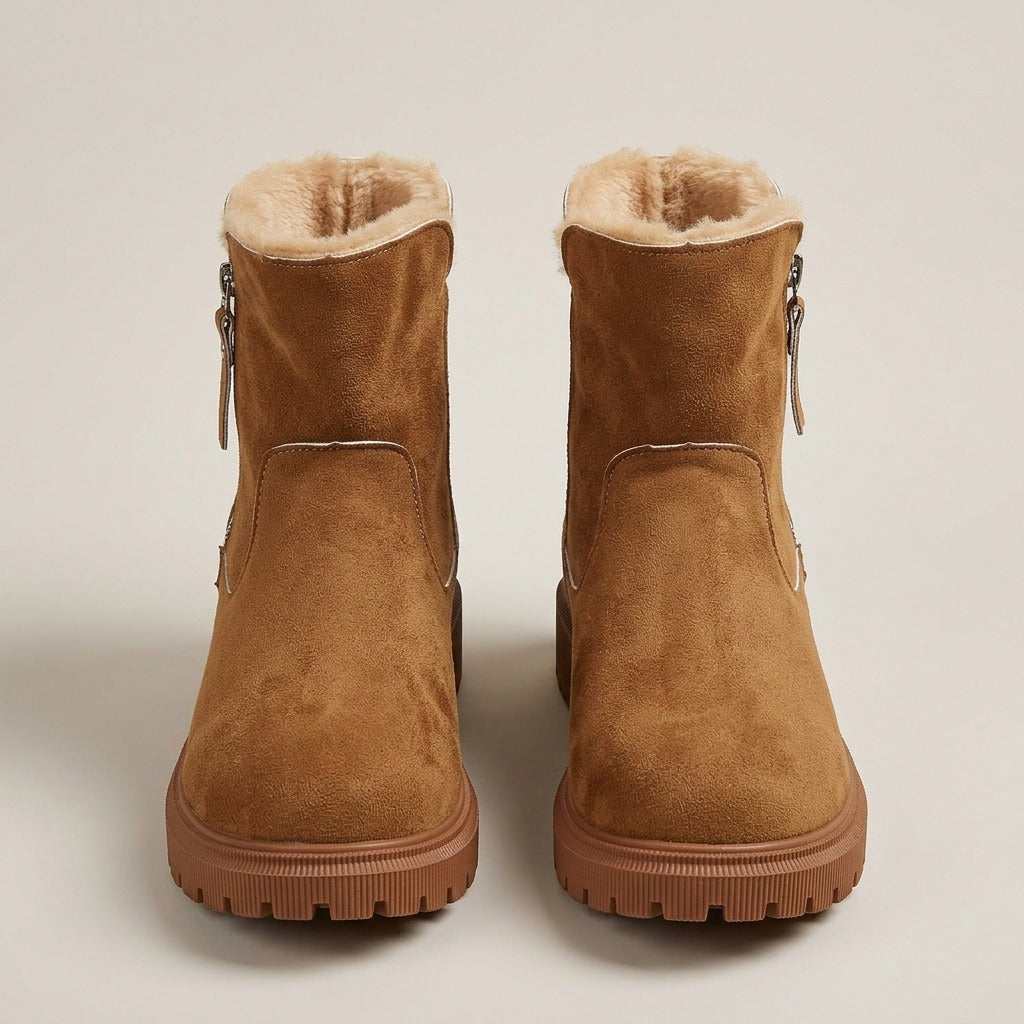 Simone brown ankle boots, pair, front view
