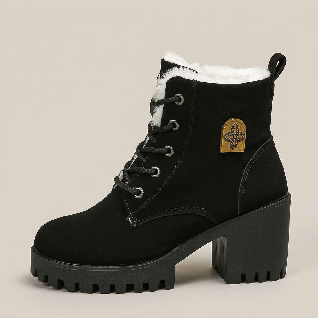 tabitha-faux-fur-lined-lace-up-combat-boots-women-s-black-suede-look-block-heel-ankle-boots 2