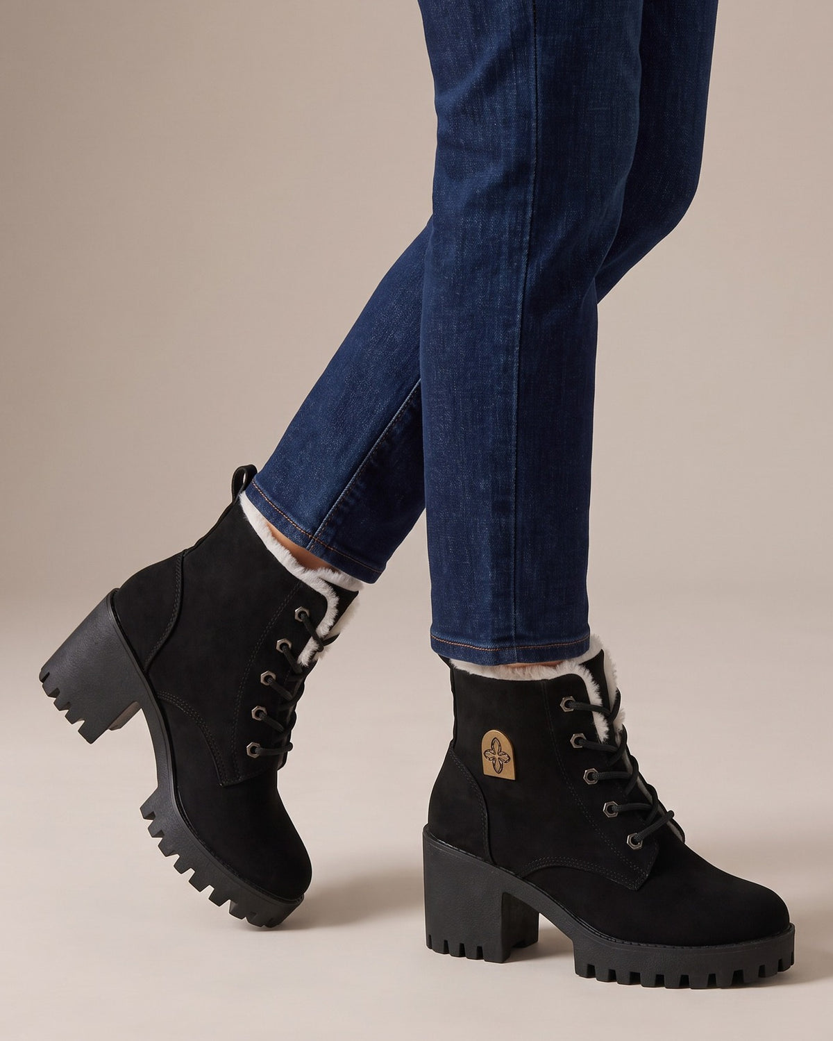 tabitha-faux-fur-lined-lace-up-combat-boots-women-s-black-suede-look-block-heel-ankle-boots 5