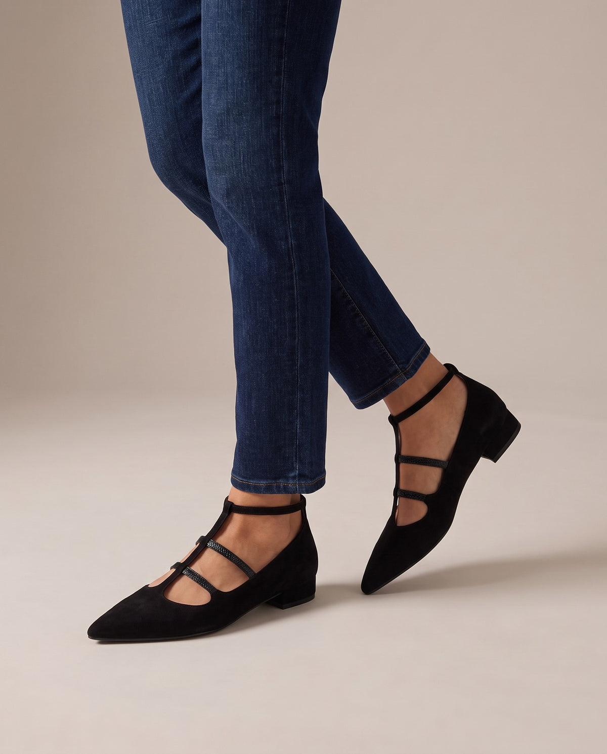 thalia-strappy-caged-pointed-toe-flats-women-s-black-suede-look-ankle-strap-flats 5