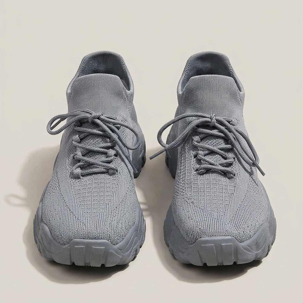una-knit-sock-sneakers-women-s-grey-lace-up-chunky-sole-trainers 3
