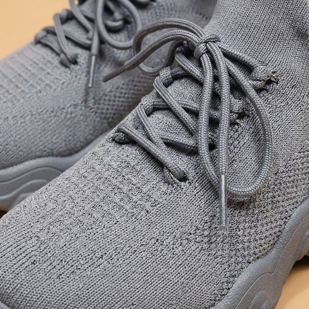 una-knit-sock-sneakers-women-s-grey-lace-up-chunky-sole-trainers 4
